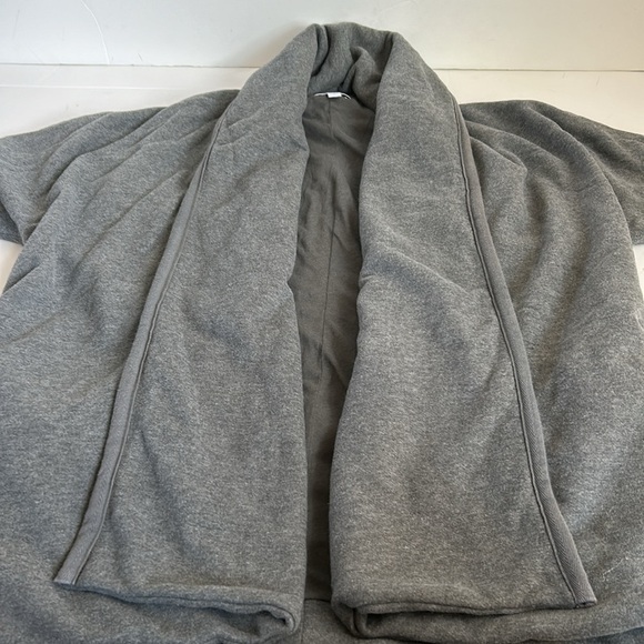 James Perse gray open front cardigan sweatshirt pockets roll sleeves heavy - Picture 14 of 16